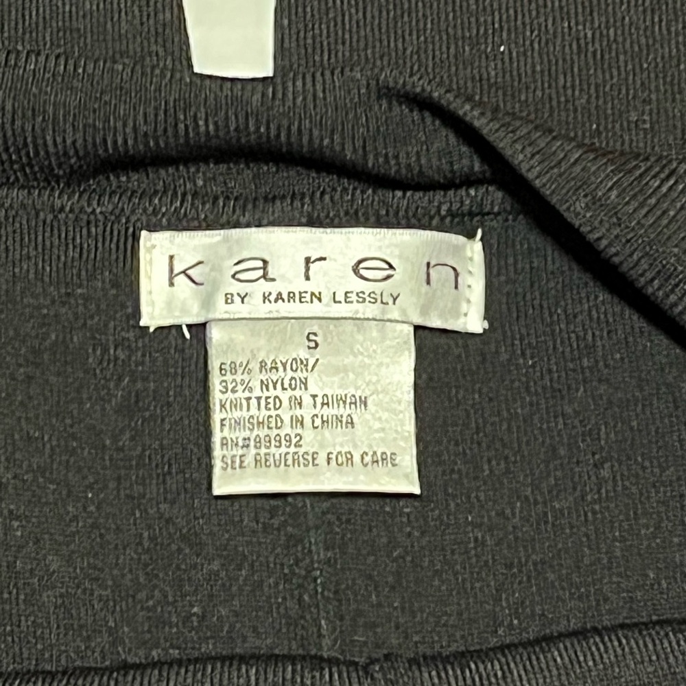 Karen Lessly black knit pull-on pants - small - Picture 3 of 3